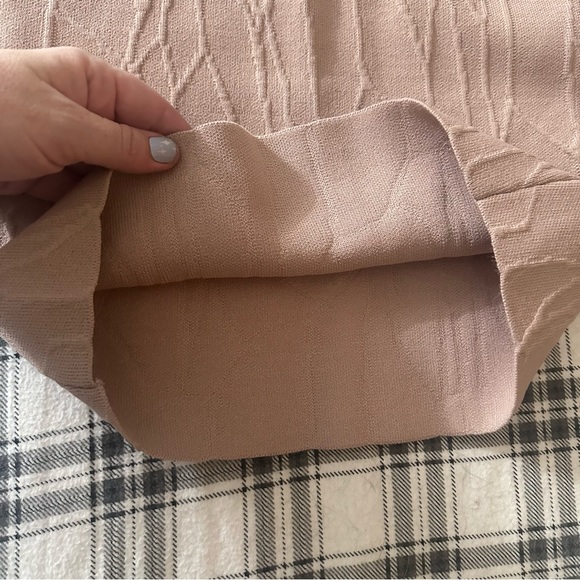 Jonathan Simkhai Blush Pink Stretch Knit Intarsia Textured Bodycon Midi Skirt XS - Picture 10 of 16